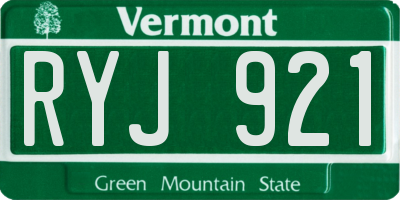 VT license plate RYJ921