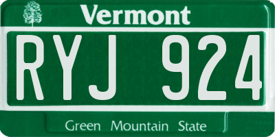 VT license plate RYJ924