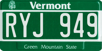 VT license plate RYJ949