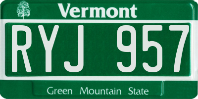 VT license plate RYJ957