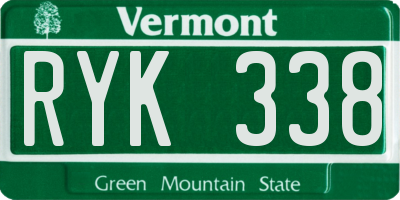 VT license plate RYK338