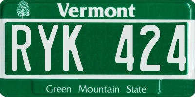 VT license plate RYK424