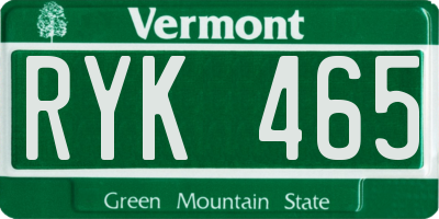 VT license plate RYK465