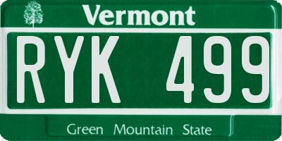 VT license plate RYK499