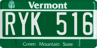VT license plate RYK516