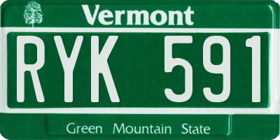VT license plate RYK591