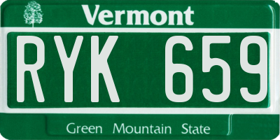 VT license plate RYK659