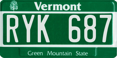 VT license plate RYK687