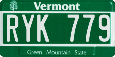 VT license plate RYK779