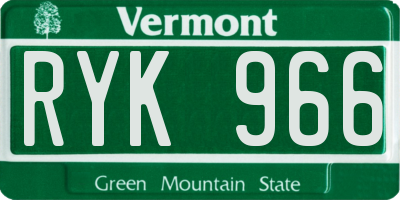 VT license plate RYK966