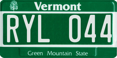 VT license plate RYL044