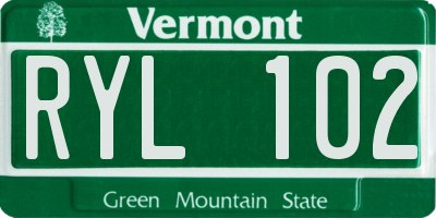 VT license plate RYL102