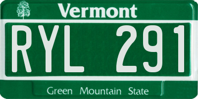 VT license plate RYL291