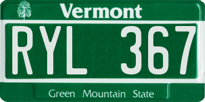 VT license plate RYL367