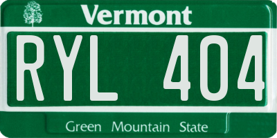 VT license plate RYL404