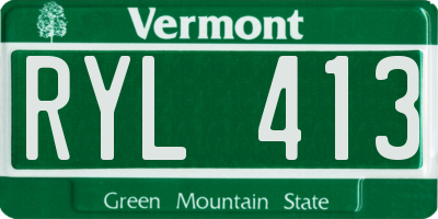 VT license plate RYL413