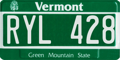 VT license plate RYL428