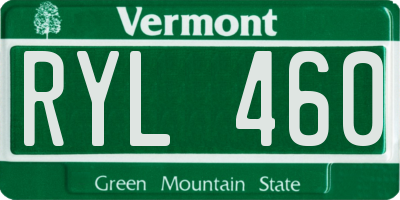 VT license plate RYL460