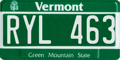 VT license plate RYL463