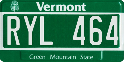 VT license plate RYL464