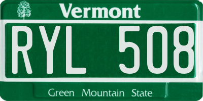 VT license plate RYL508