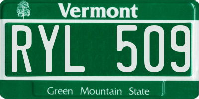 VT license plate RYL509