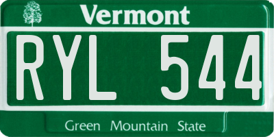 VT license plate RYL544