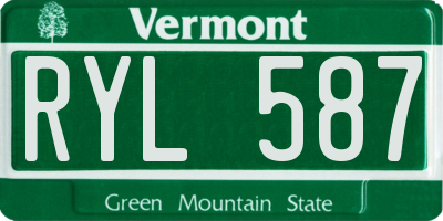 VT license plate RYL587