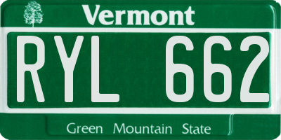 VT license plate RYL662