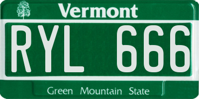 VT license plate RYL666