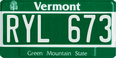 VT license plate RYL673