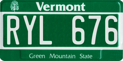 VT license plate RYL676