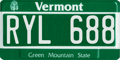 VT license plate RYL688