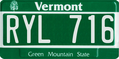 VT license plate RYL716