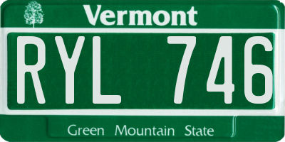 VT license plate RYL746