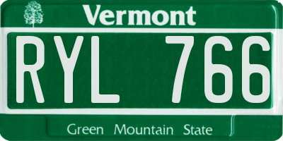 VT license plate RYL766