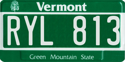 VT license plate RYL813