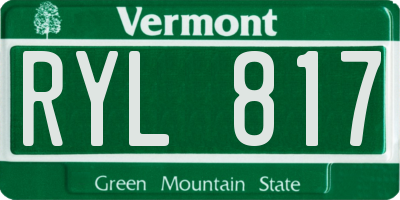 VT license plate RYL817