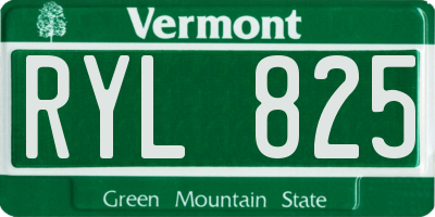 VT license plate RYL825