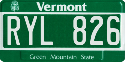 VT license plate RYL826