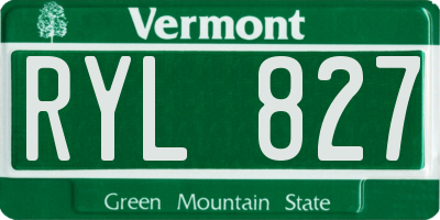 VT license plate RYL827