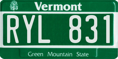 VT license plate RYL831