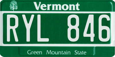 VT license plate RYL846