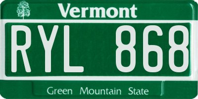 VT license plate RYL868