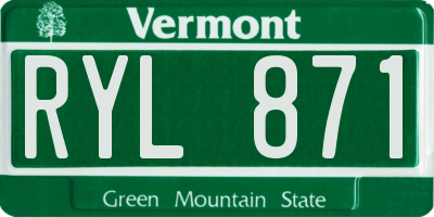 VT license plate RYL871