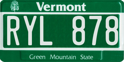 VT license plate RYL878