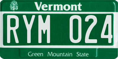 VT license plate RYM024