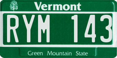 VT license plate RYM143