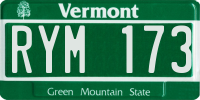 VT license plate RYM173