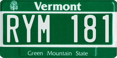 VT license plate RYM181